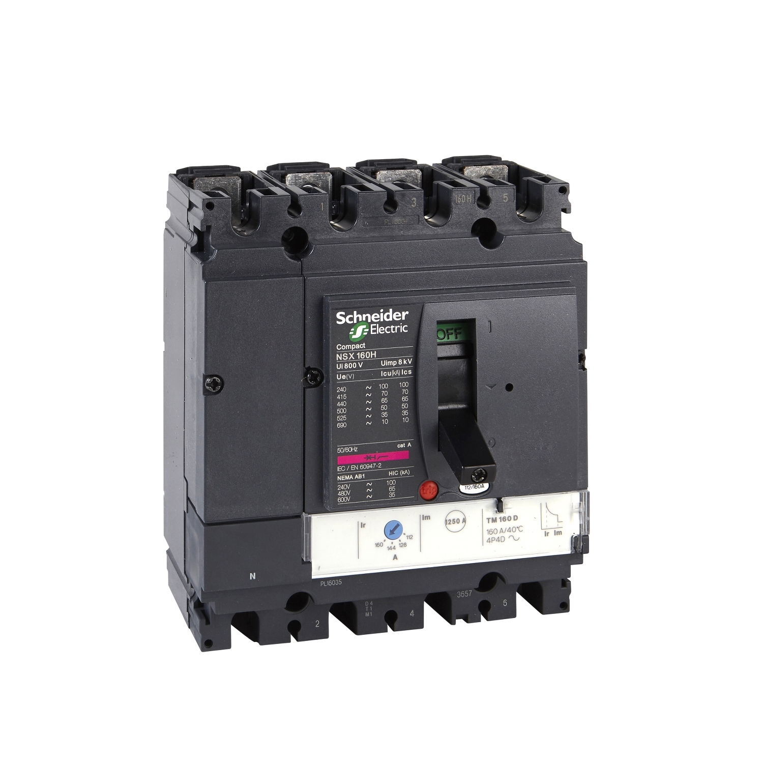 LV430860 Силовой автомат NSX 160, TM, 50кА, 4P, 160А Schneider Electric Compact 