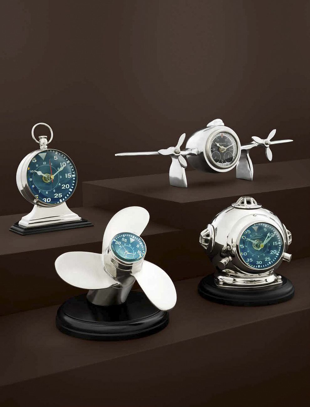 Часы 107037 от Eichholtz EICHHOLTZ ДИЗАЙНЕРСКИЕ 247807 Голубой;хром  - Вид №2