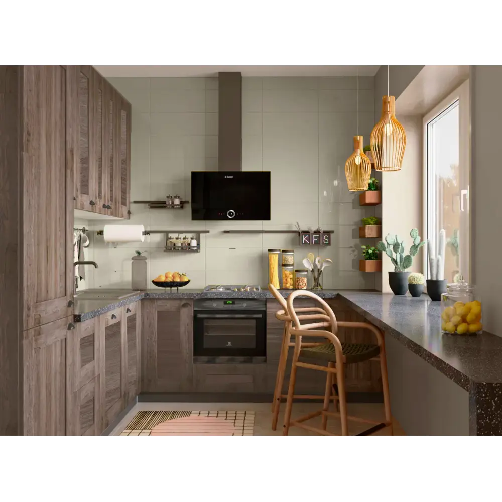 Фасад кухонный DELINIA ID Рошаль 32,8×76,5 см в стиле тёмного дерева 86881118 STLM-0875418 - Вид №9