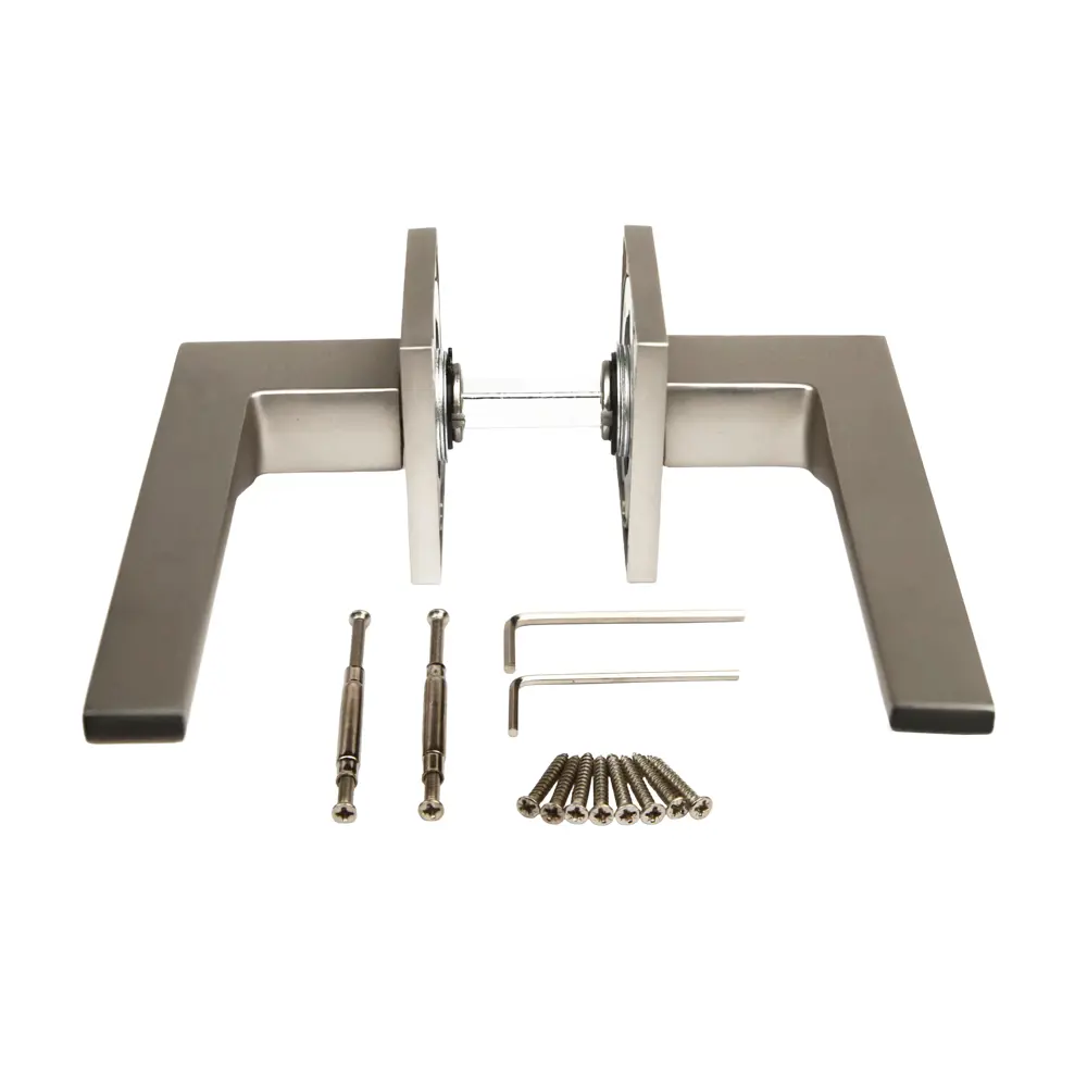 Дверная ручка на розетке KREAFORTA Мюлен без запирания цвет никель STLM-2209286 - Вид №2