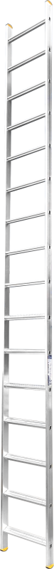 Алюминиевая односекционная  приставная лестница, широкая ступень. 1*16 ALUMET НК1 5116