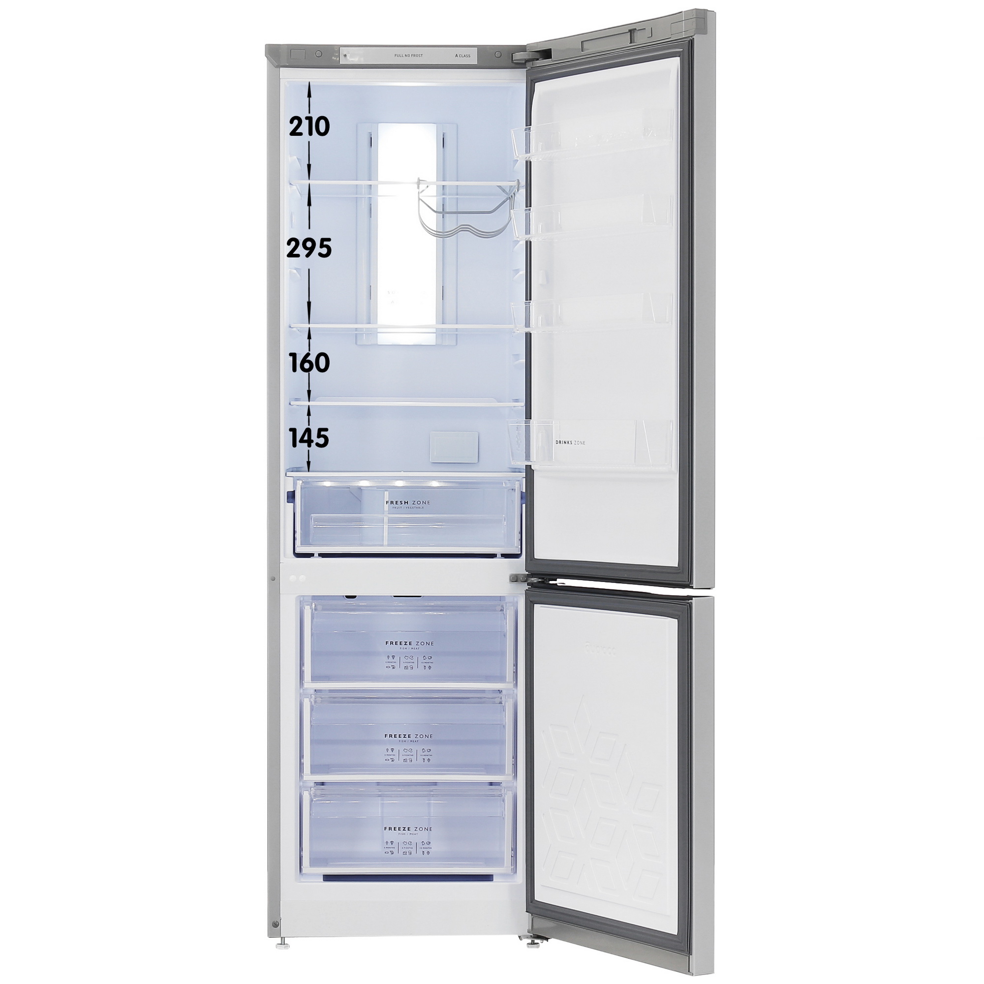 9055875 Холодильник с морозильником   Бирюса M960NF серый STDN-0104169 - Вид №1