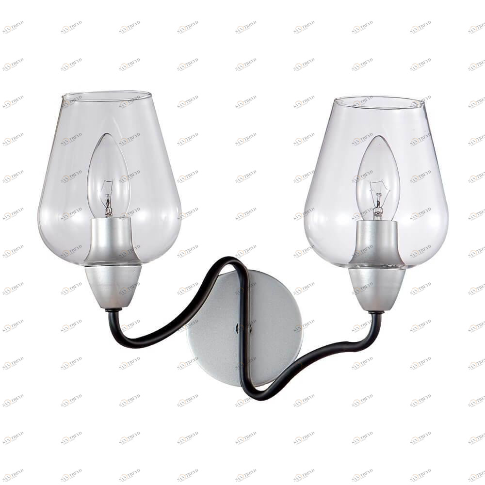 Бра со стеклянным плафоном на 2 лампы хром Raul RAUL AP2 CRYSTAL LUX RAUL 00-3931768 Прозрачный;хром 