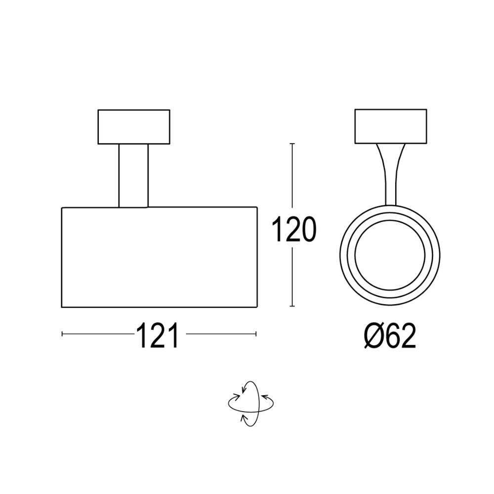 Point Evo 1W 1L Ghidini Point Evo Wall / Ceiling .01 Белый (Матовый)  - Вид №1