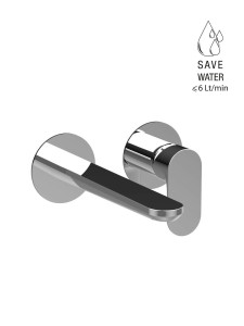 Настенный смеситель для раковины без слива с ограничителем расхода