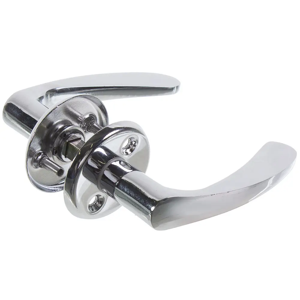 Ручки дверные на розетке Palladium 019 (5/60), алюминий, цвет глянцевый хром STLM-2116886 - Вид №1