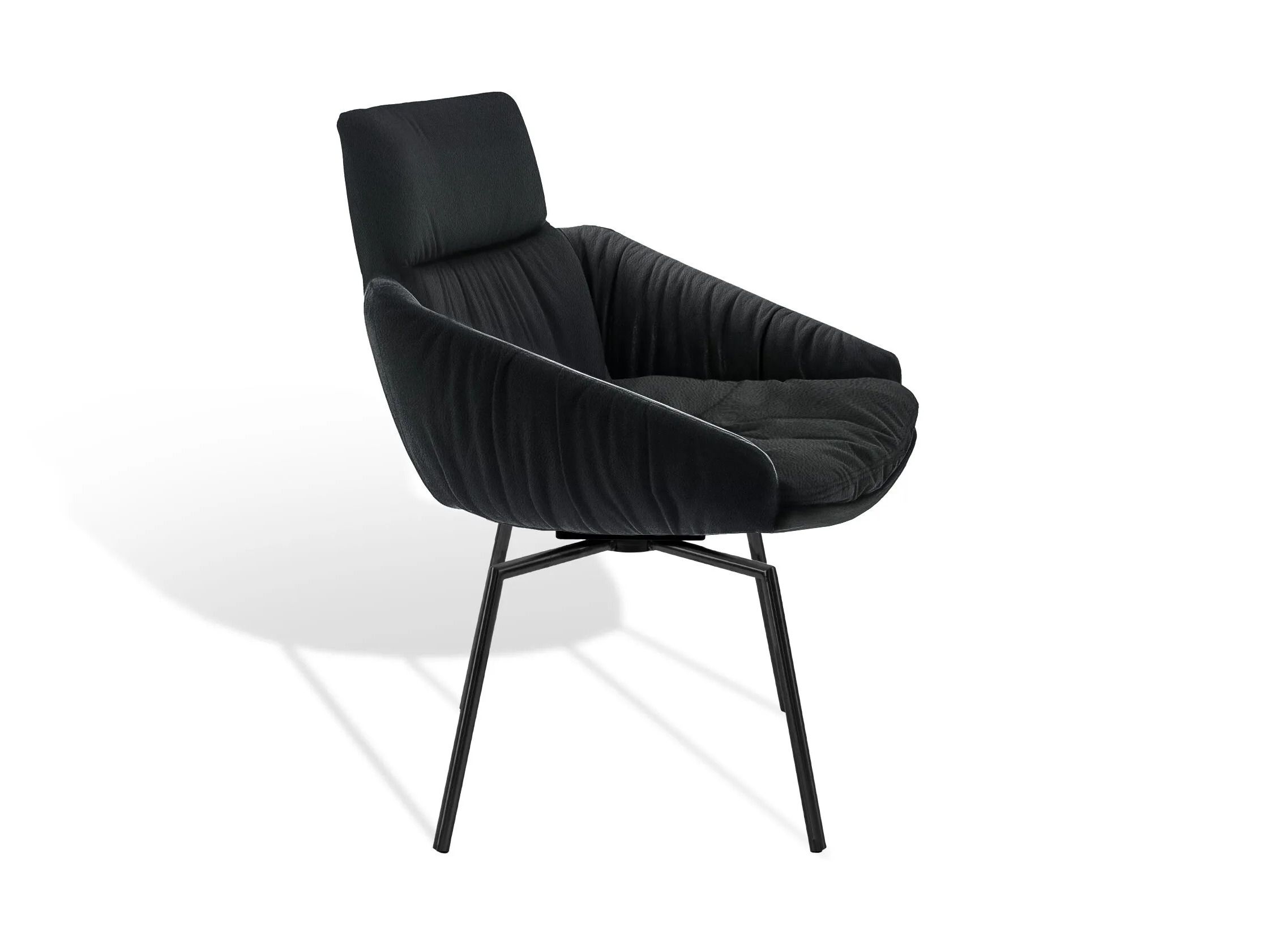 Мягкий стул с крестообразной рамой и низкими подлокотниками KFF Faye Casual ARCH-00100054 - Вид №1