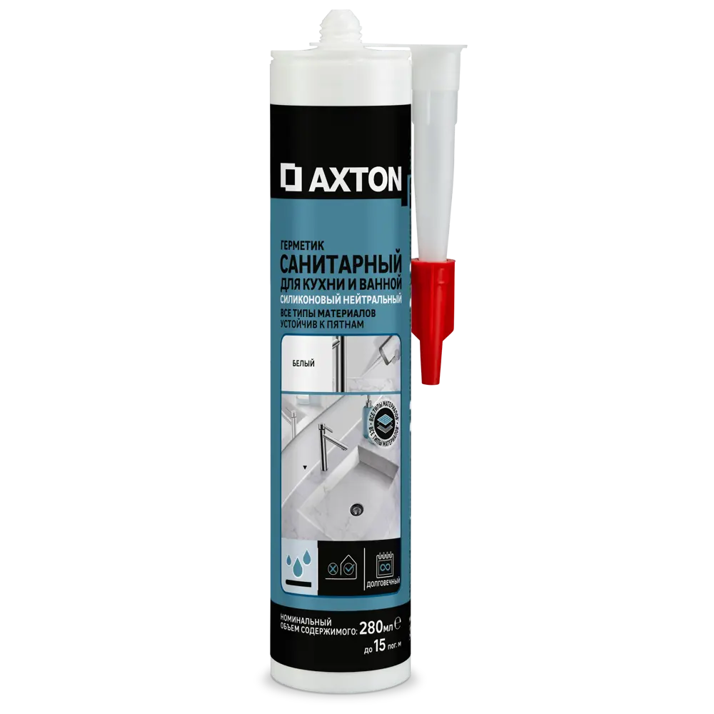 Силиконовый герметик Axton для ванной и кухни - защита от влаги и плесени 85272195 STLM-0060700