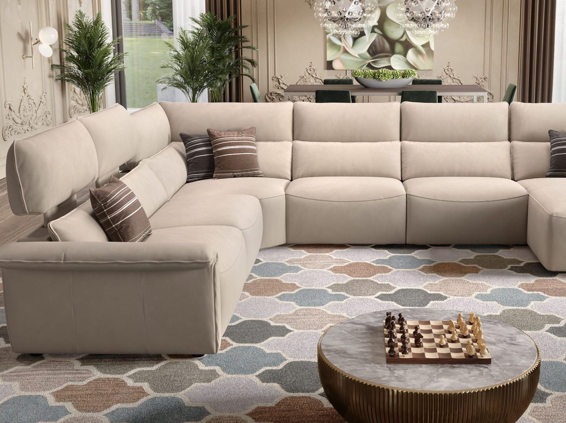 Угловой диван из ткани с полуостровом Sofanella Merida ARCH-00052899 - Вид №2