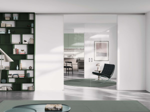 Glass and aluminium door