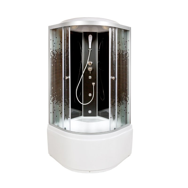 BМ4590 N LED с гм. BLACK Душевая кабина DETO Серия ВМ L 810 с гидромассажем BLACK