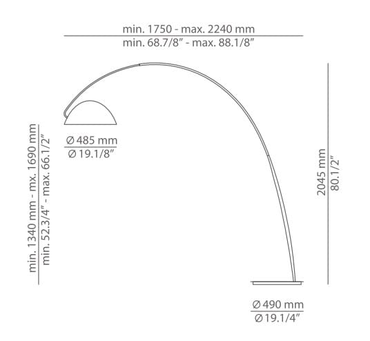 Металлический торшер Estiluz Pluma ARCH-00106003 - Вид №5