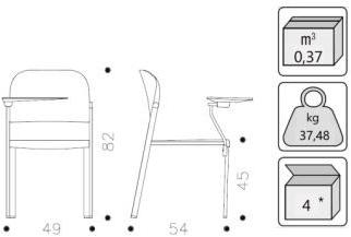 IBEBI Стул из полипропилена штабелируемый с подлокотниками Bio sun-id-1406171 - Вид №5