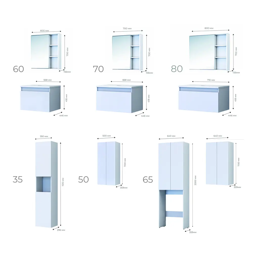 Шкаф для ванной подвесной Vigo Matteo 110x50 см цвет белый STLM-2030033 - Вид №4