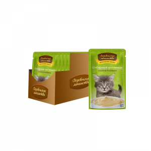 ПР0046899*12 Корм для котят Отборный цыпленок паштет пауч 70г (упаковка - 12 шт) ДЕРЕВЕНСКИЕ ЛАКОМСТВА