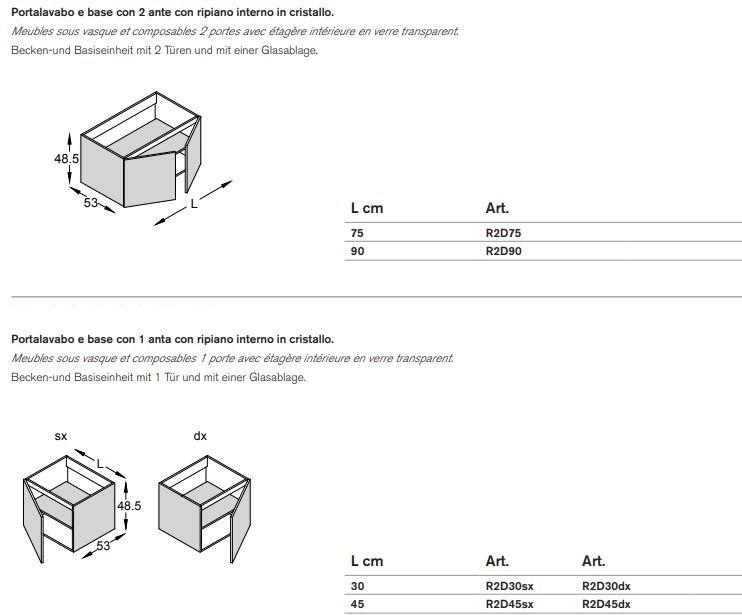 ARTELINEA Тумба под умывальник подвесная двойная  Al 579  - Вид №4