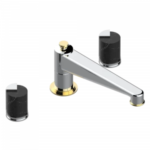 G2I-25SG Смеситель для ванны на 3 отверстия устанавливаемый на борту - излив СУПЕР ГОЛИАФ Thg-paris Le 9 Nero Marquina Хром-золото