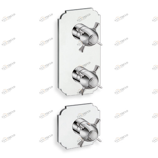 CRIXC782 Внешние части термостатического смесителя для CRICS702 с металлической пластиной Cristina Rubinetterie 