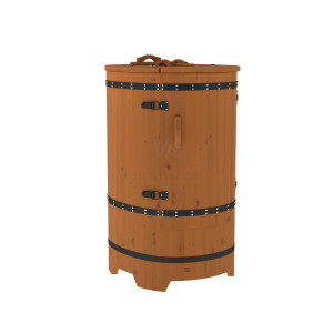 1640 Фитобочка прямая "Стандарт" коньяк, покрытие тиковым маслом, фурнитура черная Alyarus