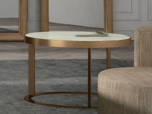 Мраморный овальный журнальный столик