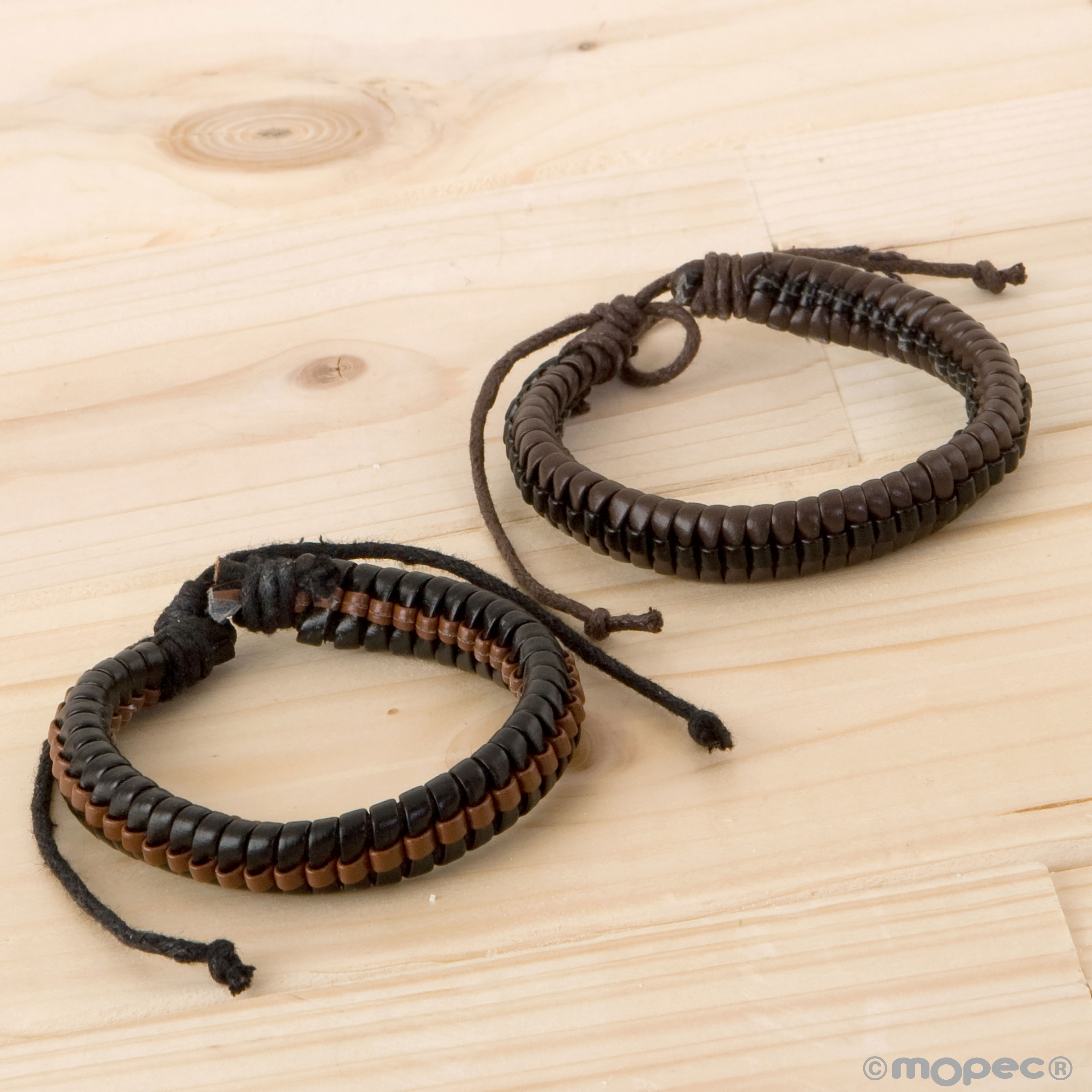 K213 Набор 2 браслета, двухцветная синия кожа Dekoraniaevents Bodas  - Вид №1