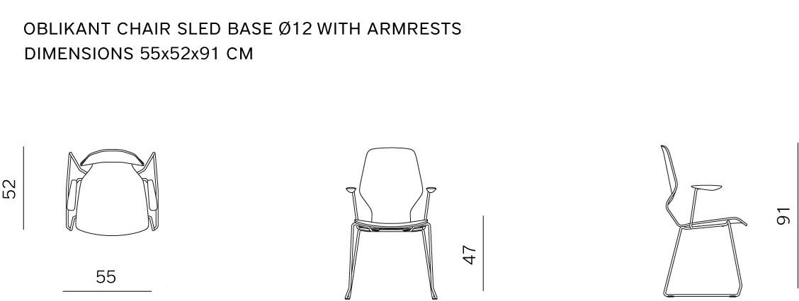 prostoria Стул-санки штабелируемый с подлокотниками Oblikant sun-id-1485945 - Вид №2