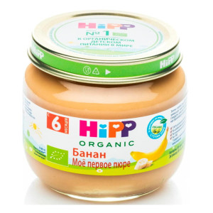 Фруктовое пюре Банан с 6 месяцев мое первое пюре HiPP 80 г