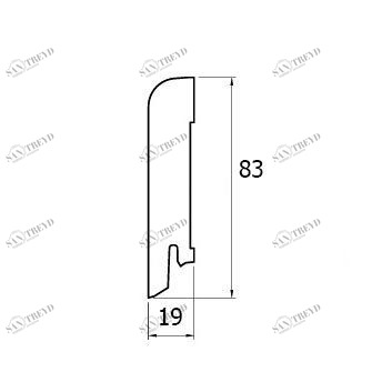 Плинтус Modern Decor Клэй Шпонированный Прямой 83х19 Дуб 2400х83 мм 1010000661