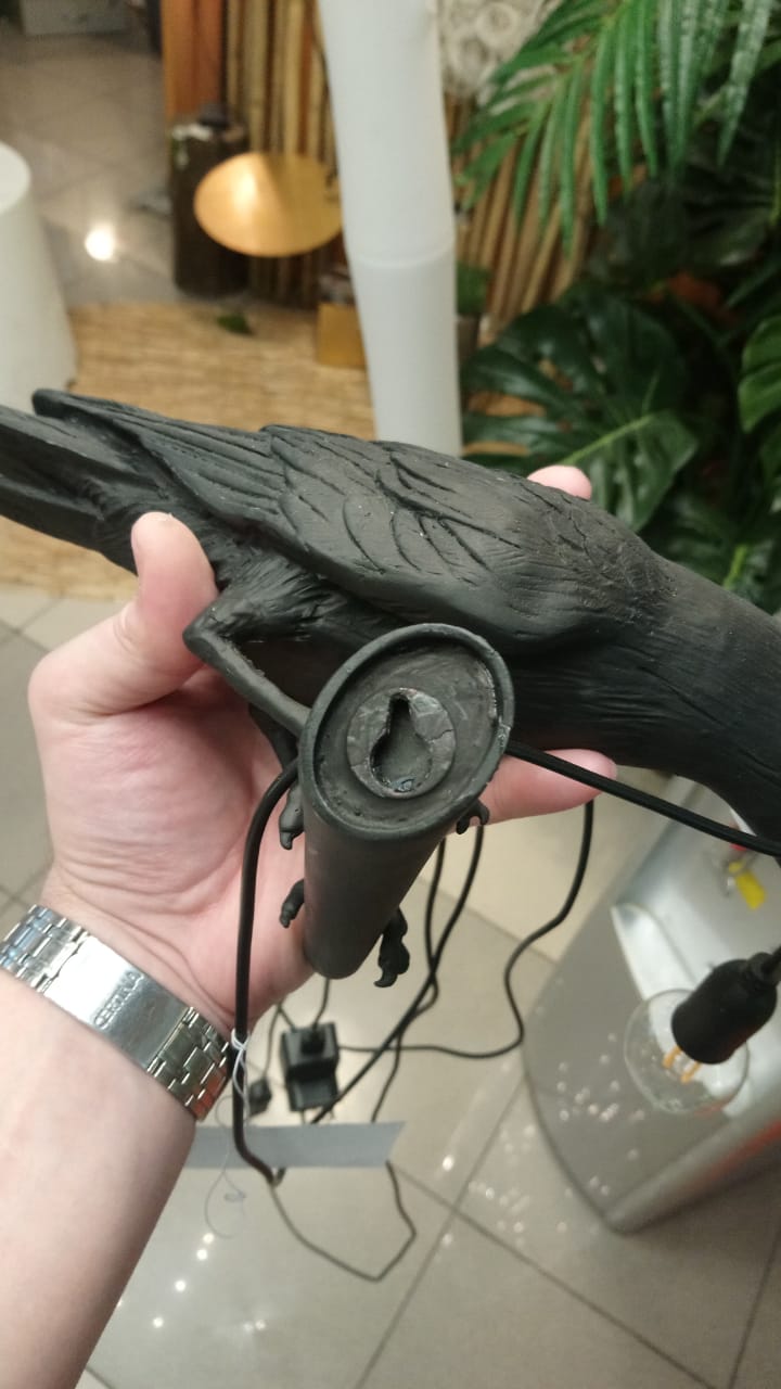 Seletti 14738 Right wall BIRD black бра ворона черная Bird lamp 119283 - Вид №2