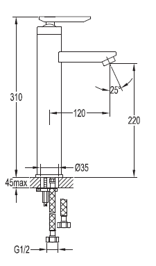 Смеситель на раковину Cezares SIESTA-F-LC-01-W0 SIESTA-LC-01-W0 - Вид №1