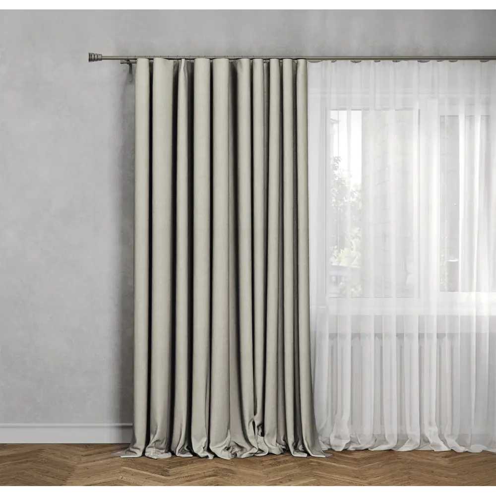 KREAFORTA Sawan - штора на ленте со скрытыми петлями 150x300 см бежевая 89431715 STLM-1585196