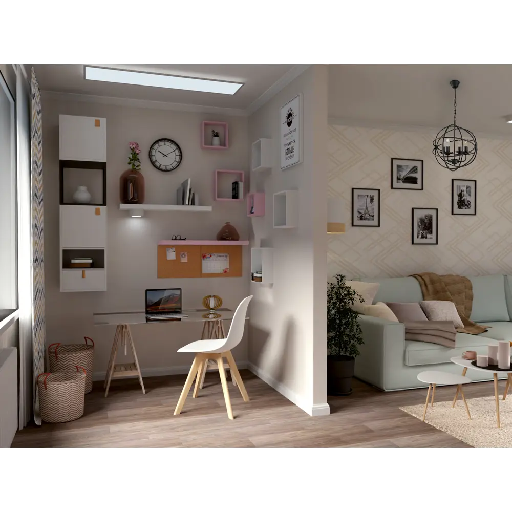 Стеллаж Spaceo KUB 2 секции 36x70.5x31.7 см ЛДСП цвет белый STLM-2008853 - Вид №7