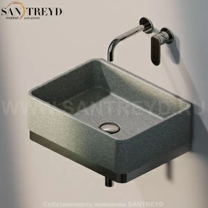 MWL487037 Подвесная раковина настенная прямоугольная Ceramica Flaminia Miniwash серая