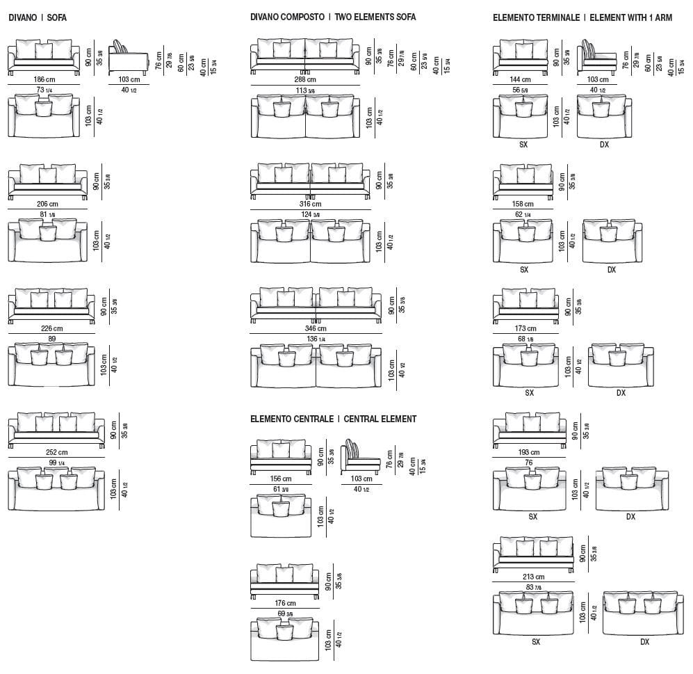Ткань диван Minotti ALLEN ARCH-00038889 - Вид №12