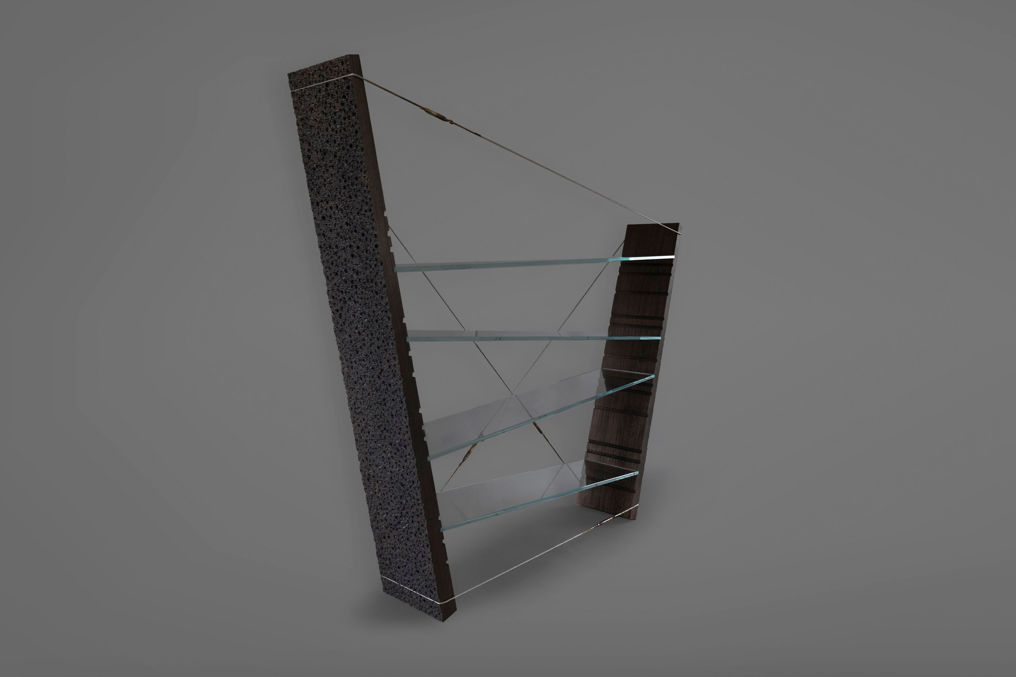 Самонесущая деревянная и стеклянная полка alcarol Geomorphic 2023 ARCH-00049065 - Вид №5