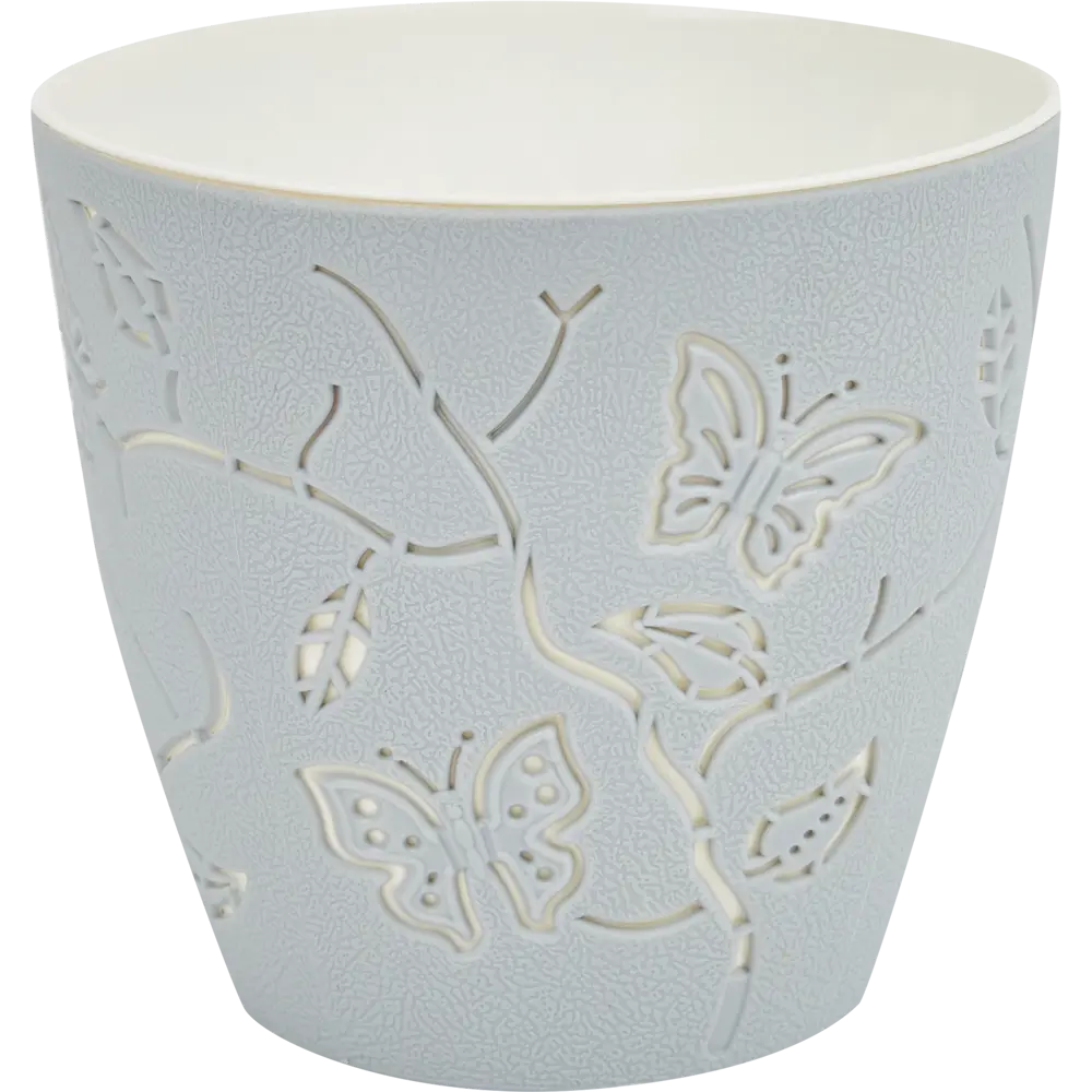 Горшок Plast Team Butterflies ø 115 мм 0.7 л серый Santreyd STLM-2046278