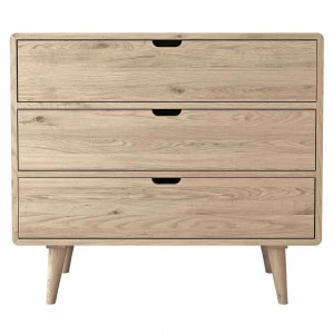 Комод деревянный с 3 ящиками бежевый N1 Jackson FURNITERA ДИЗАЙНЕРСКИЕ 120324 Бежевый;дуб сонома