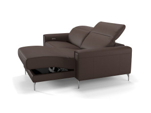 2-местный кожаный диван с полуостровом