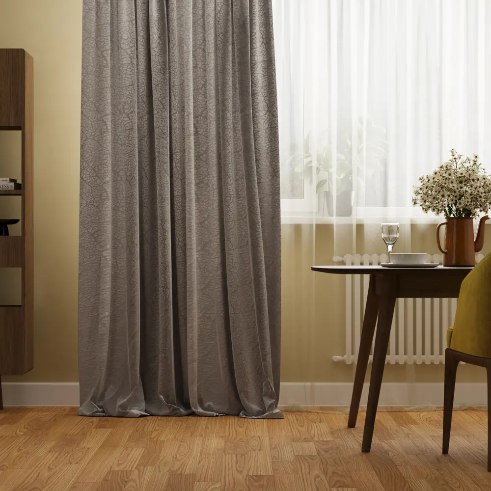 Штора на ленте Inspire Leben 160x280 см цвет серый 83562102 STLM-2207853 