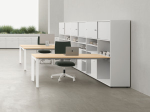 Секционная рабочая станция из меламина и металла