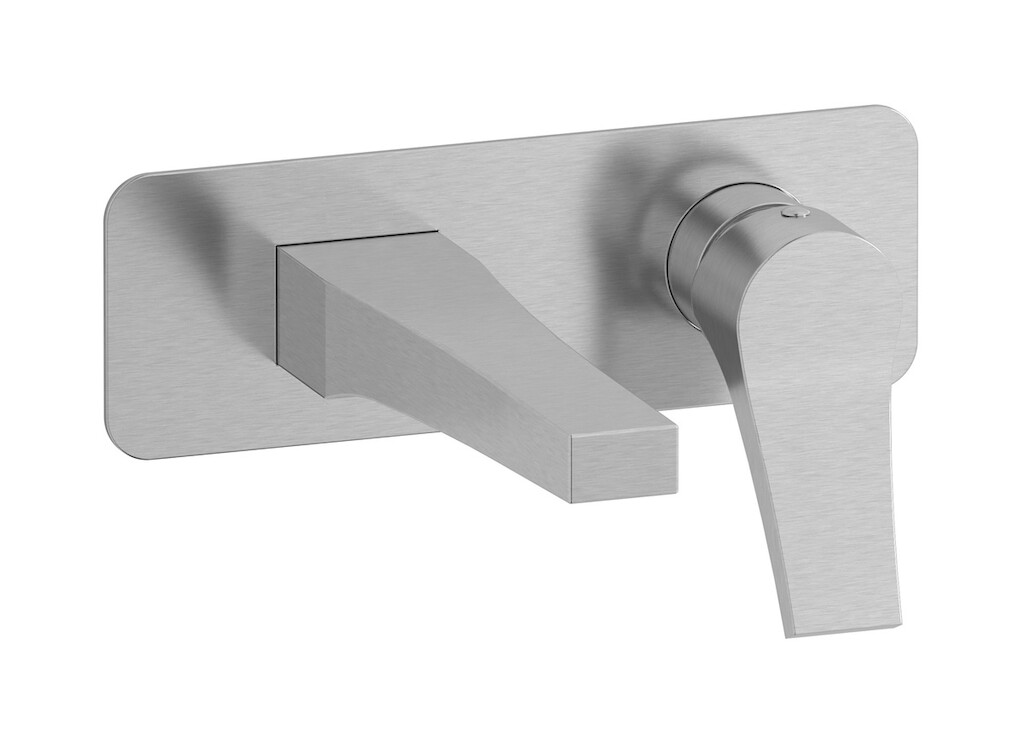 Встроенный в стену смеситель для раковины на 2 отверстия в комплекте с донным клапаном WE ARE IB tw220mb Brushed Nickel Twitter