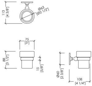 Керамический и латунный настенный держатель зубной щетки