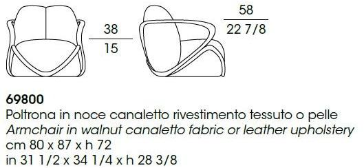 Giorgetti Кресло из ткани с подлокотниками sun-id-1372147 - Вид №8