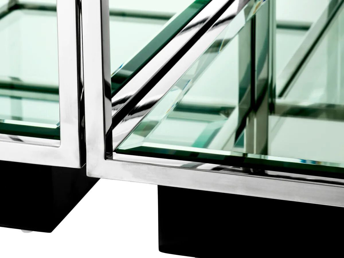 Низкий квадратный стол из стали и стекла Eichholtz TORTONA ARCH-00075695 - Вид №1