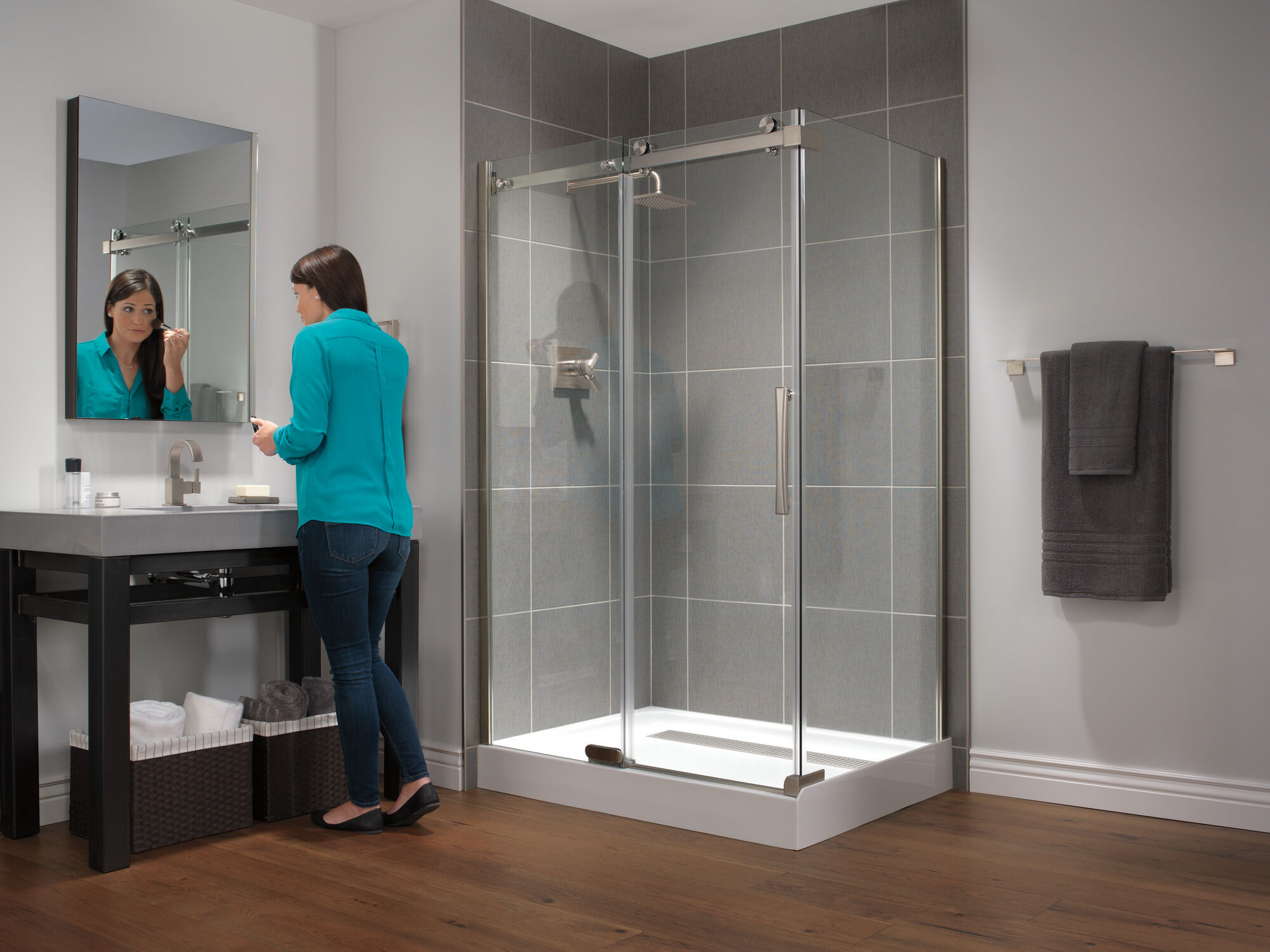 Безрамный душевой уголок 48 "x 36" Delta Faucet B912912-4836-SS - Вид №15