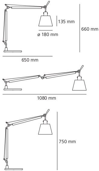 Artemide Настольная лампа из пергаментной бумаги Tolomeo 0947010a - Вид №1