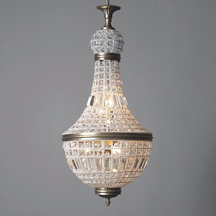 Подвесной светильник French Empire 6S от Delight Collection 8307-6S DELIGHT COLLECTION ДИЗАЙНЕРСКИЕ 243713 Прозрачный;латунь  - Вид №1