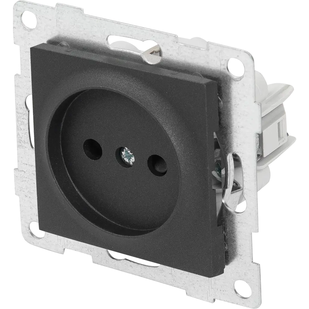 Розетка GUSI Electric без заземления с защитными шторками, графит 83864446 Ugra STLM-0045225 - Вид №1