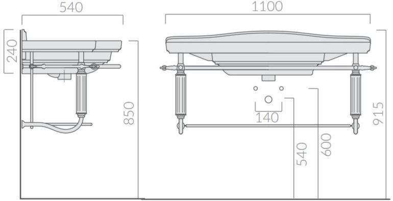 GALASSIA Подвесная тумба под умывальник из хромированной латуни Ethos sun-id-1403364 - Вид №1