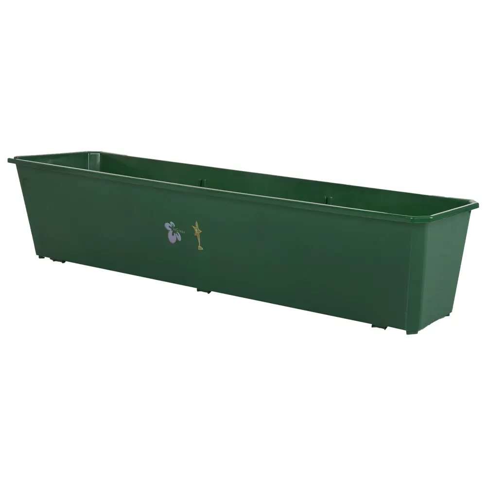 Ящик балконный 80х17х15 см, 12.5 л, пластик, Зеленый INGREEN STLM-2024616